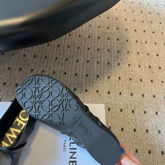 Loewe Ballet Flats – Black Leather with Gold Button, Brand New! - Picture 9 of 9